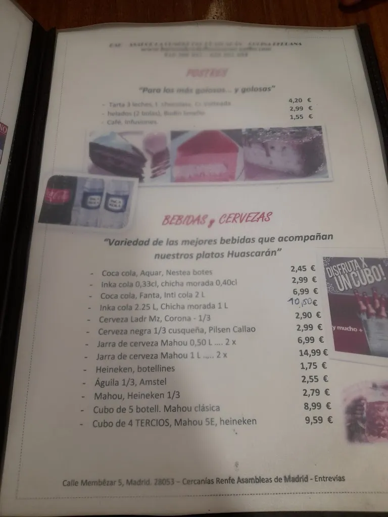 Menu_Bar la Cumbre del Huascarán_Cumbre La_image_1