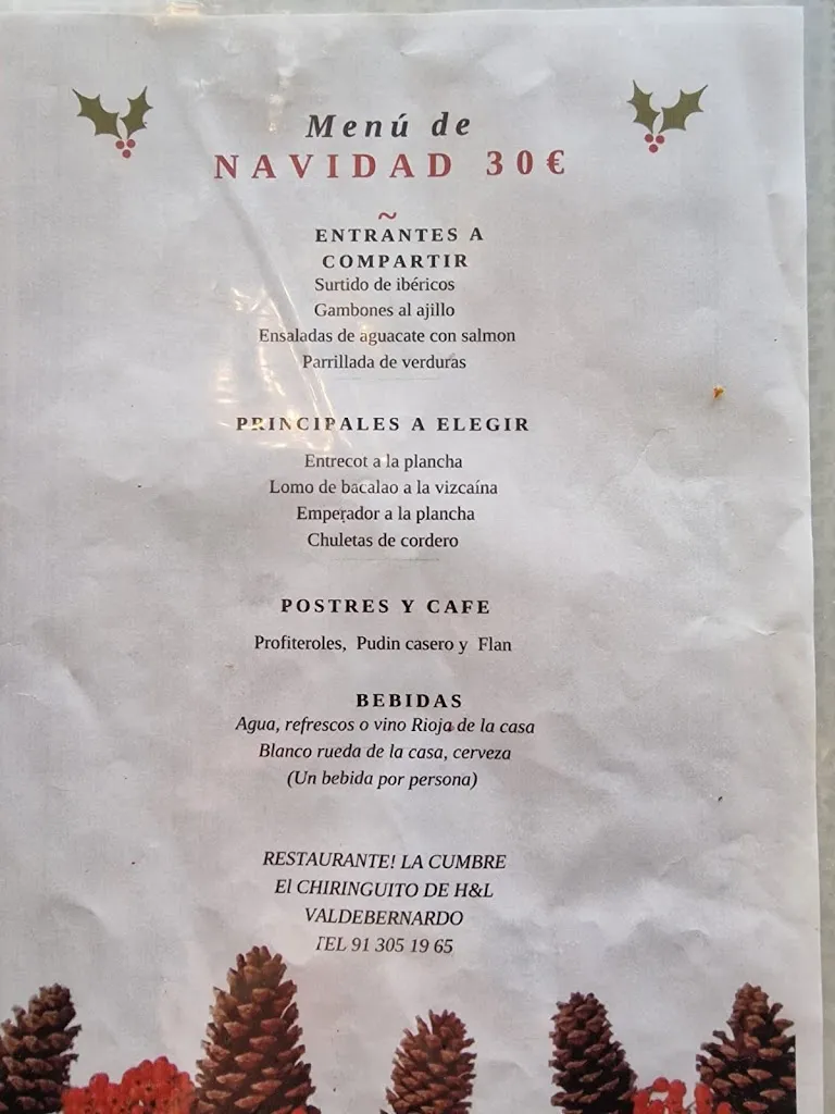 Menu_La cumbre Valdebernardo_Cumbre La_image_1