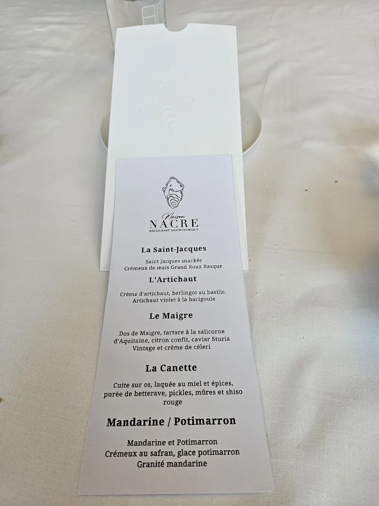 Menu_Maison Nacre - Restaurant gastronomique_Ares_image_1