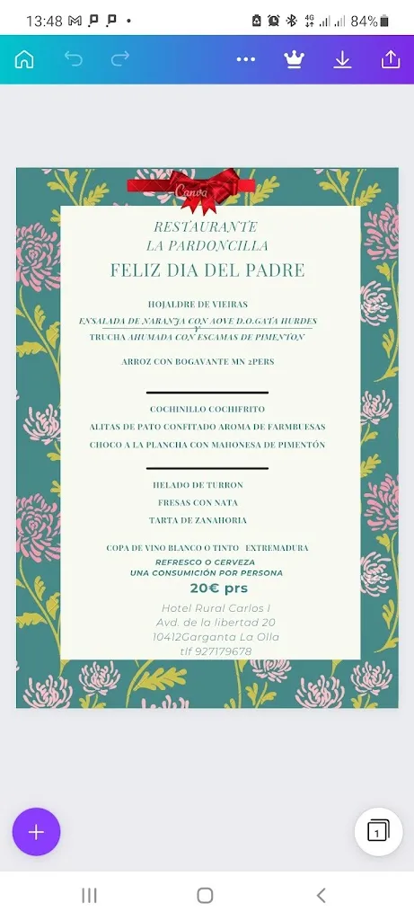 Menu_La Pardoncilla_Garganta la Olla_image_4