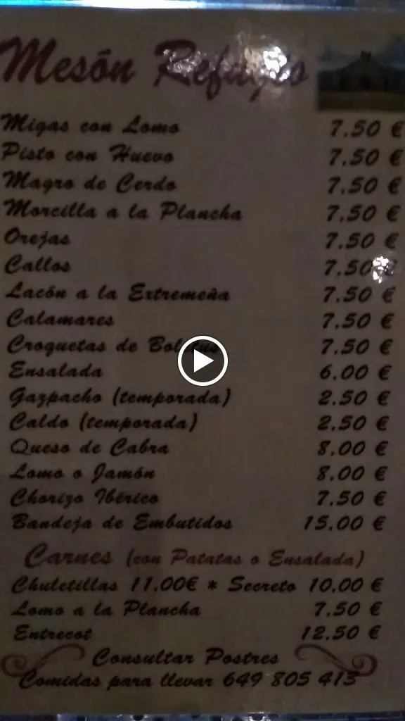 Menu_Meson El Refugio_Guijo de Santa Bárbara_image_1
