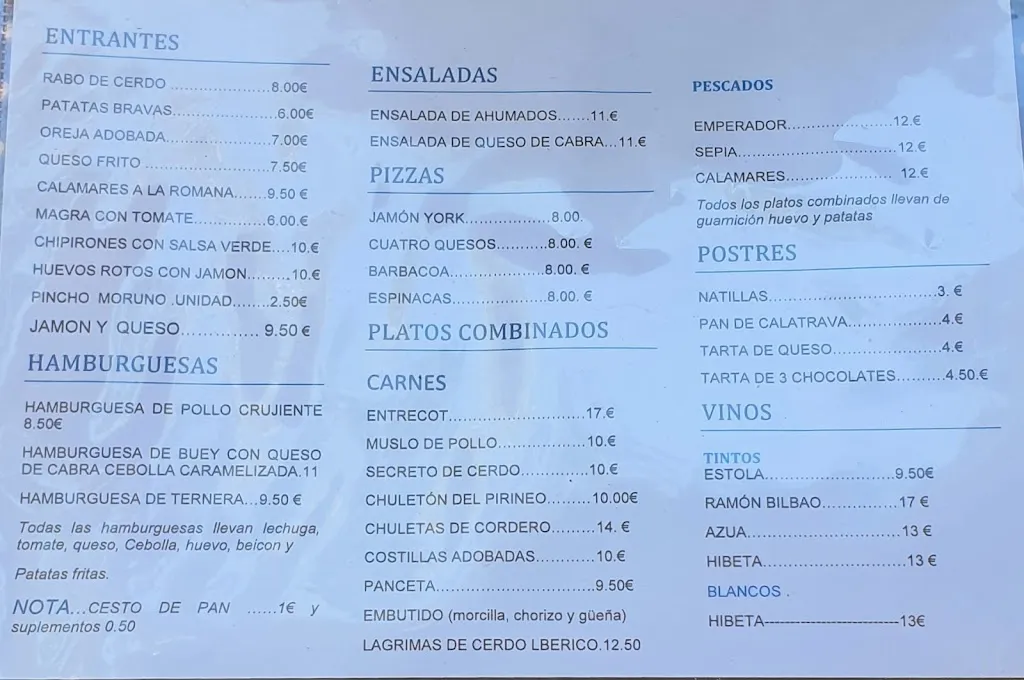 Menu_Bar La Playeta_Alcalá del Júcar_image_2
