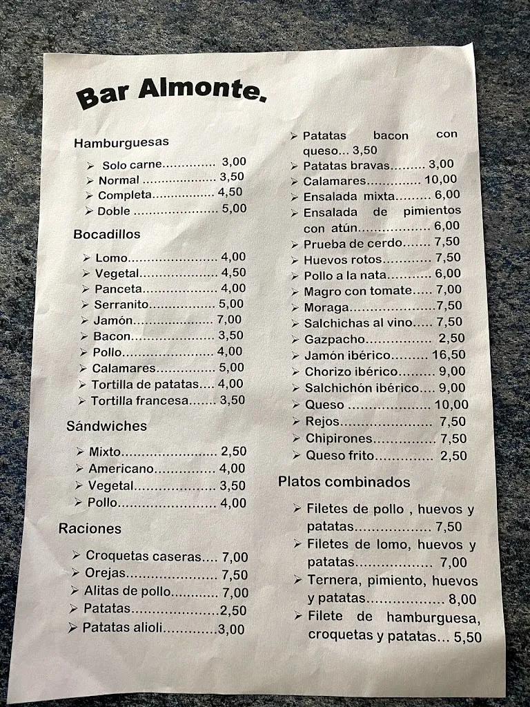 Menu_Bar Almonte_Jaraicejo_immagine_1