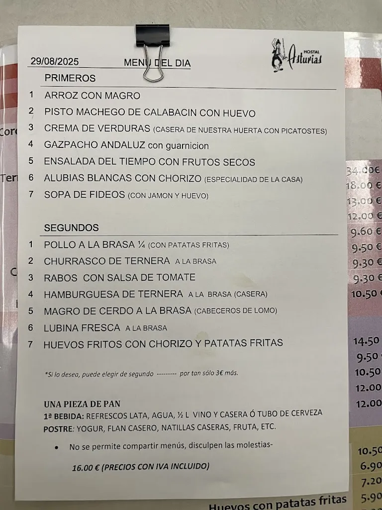 Menu_Hostal Restaurante Asturias_Jarilla_image_2