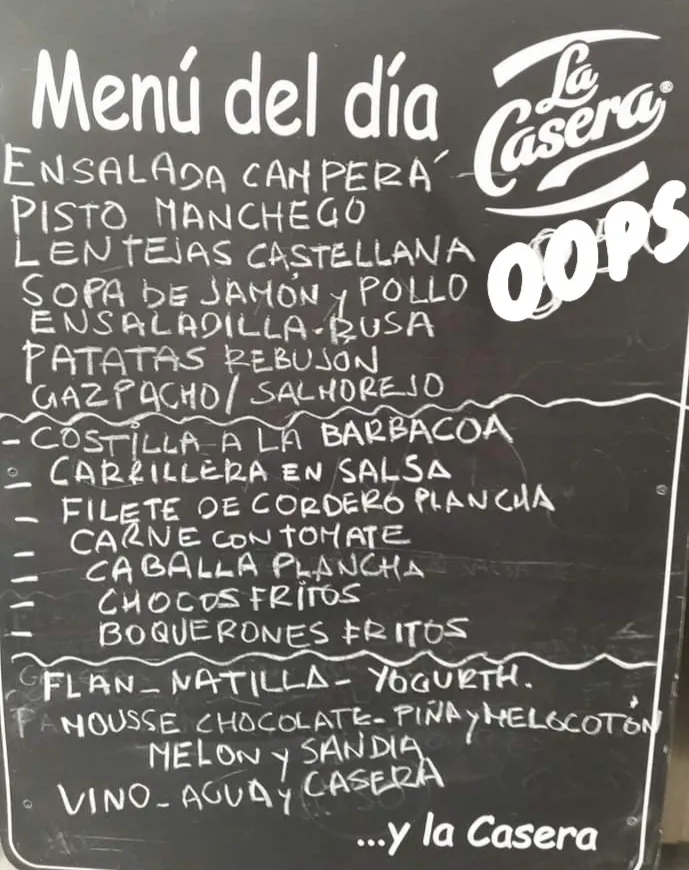 Menü_Restaurante Hostal Pedro_Madrigalejo_Bild_4