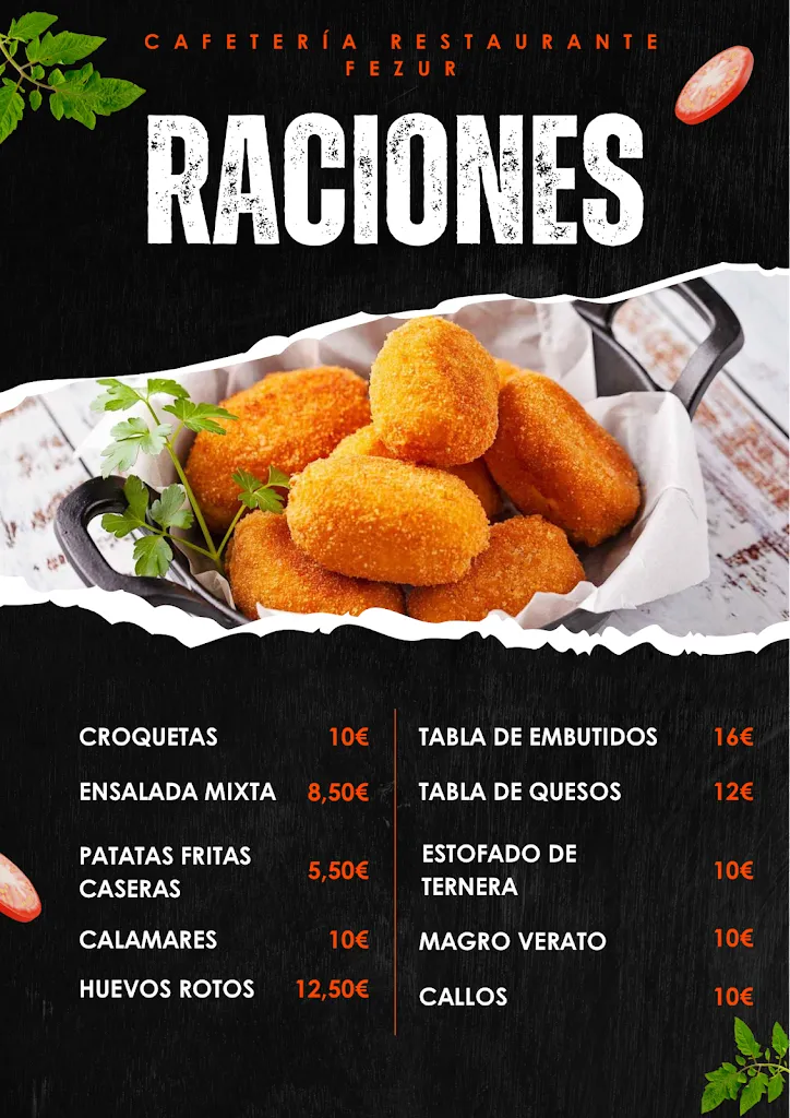 Menu_Cafetería Restaurante Fezur_Jaraíz de la Vera_image_1