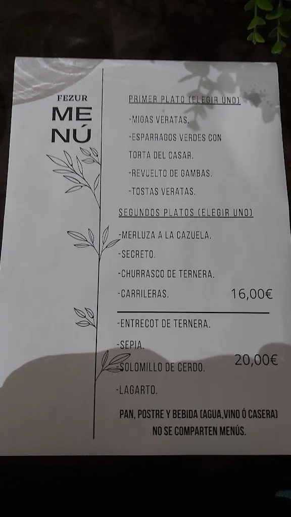 Menu_Cafetería Restaurante Fezur_Jaraíz de la Vera_image_3