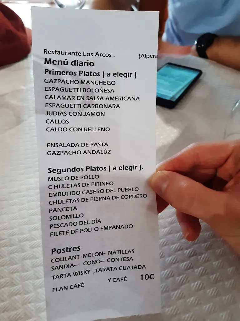 Menu_Restaurante Los Arcos_Alpera_immagine_2