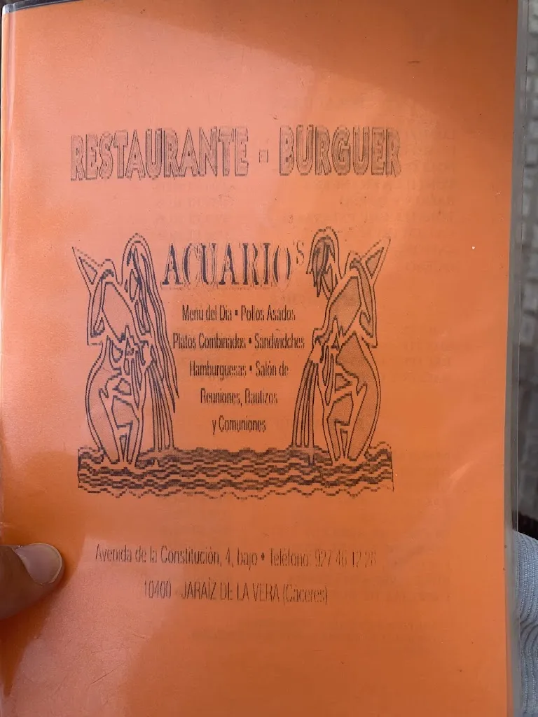 Menu_Restaurante acuario's_Jaraíz de la Vera_immagine_1