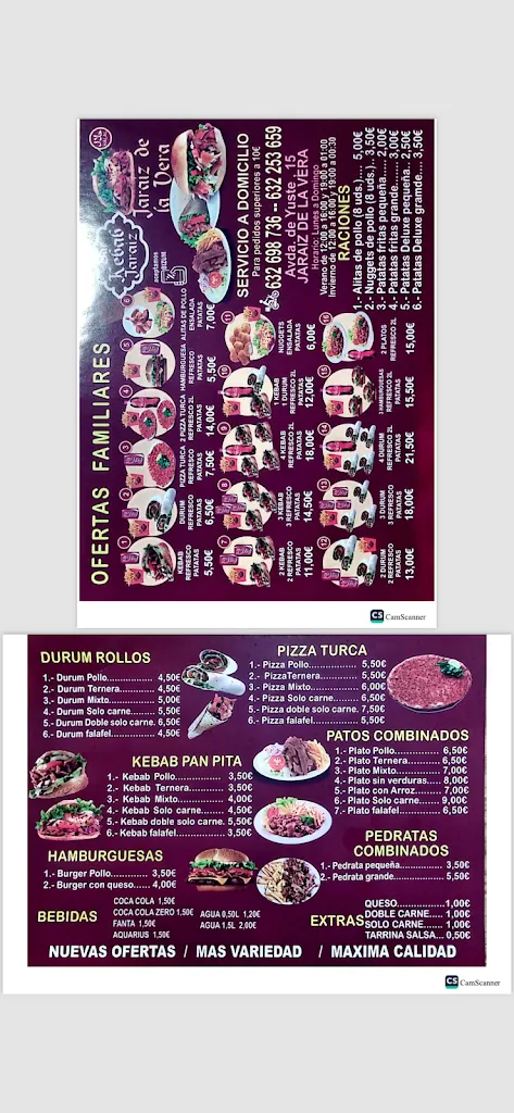 Menu_Jaraiz kebab_Jaraíz de la Vera_image_1
