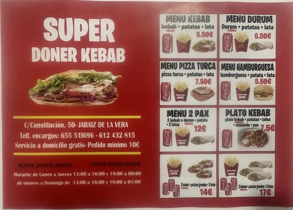Menu_Super Doner Kebab Jaraiz de la Vera_Jaraíz de la Vera_image_3