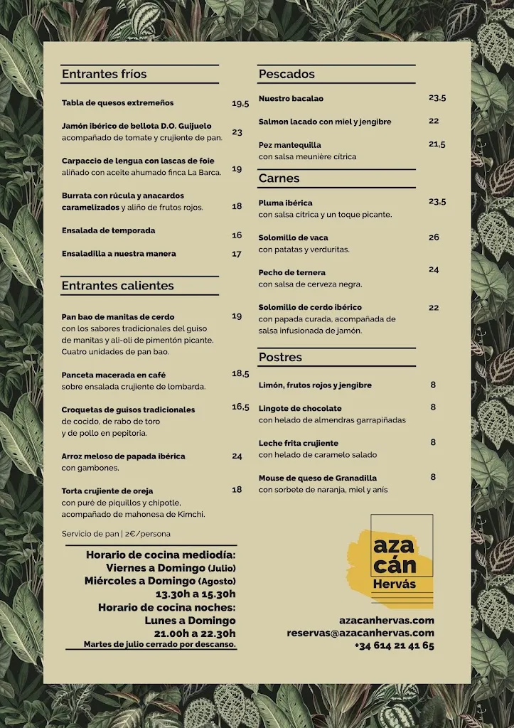Menu_Restaurante Azacán Hervás_Hervás_image_1