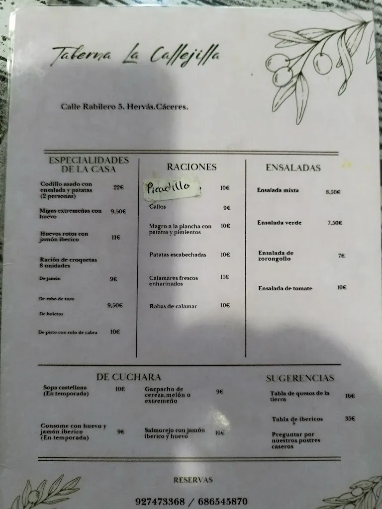 Menu_Taberna La Callejilla_Hervás_image_3