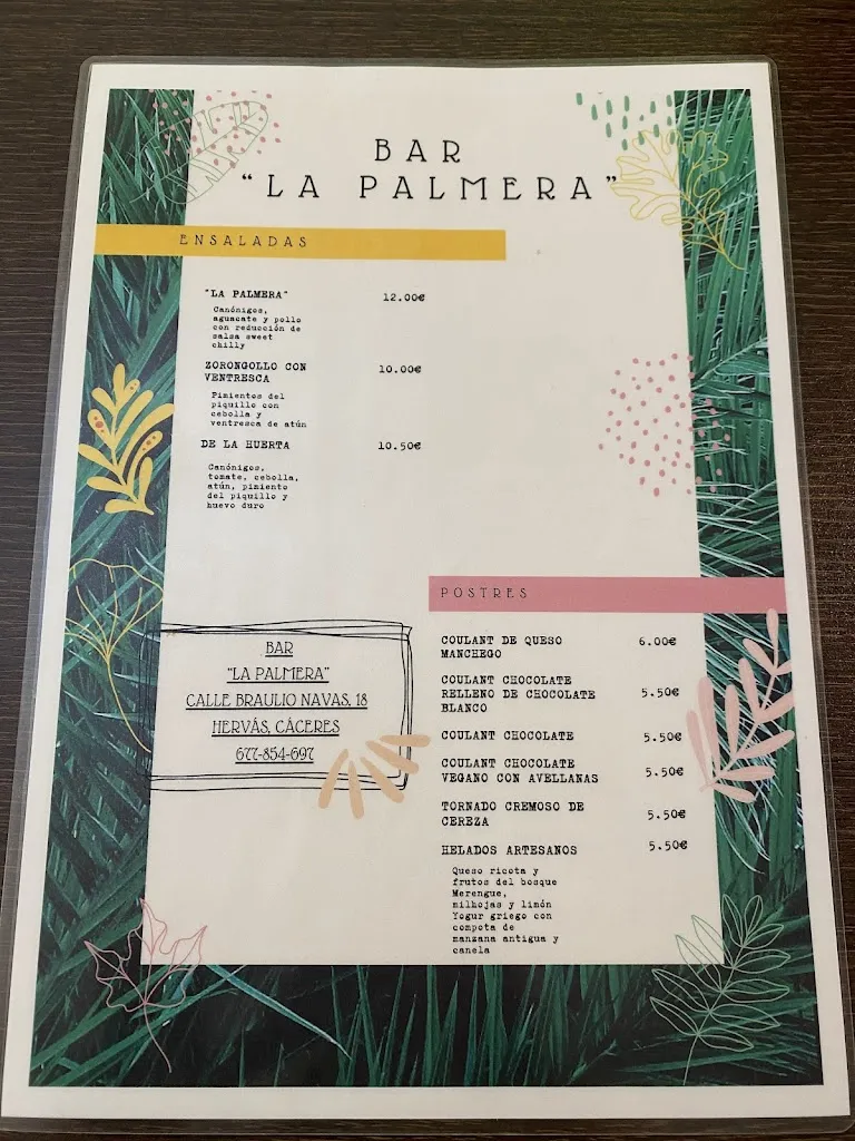 Menu_Bar Cafetería La Palmera_Hervás_image_3