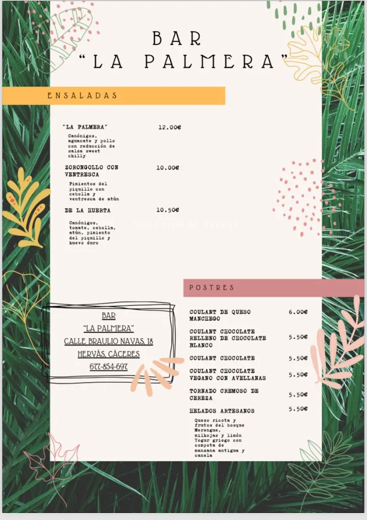 Menu_Bar Cafetería La Palmera_Hervás_image_4