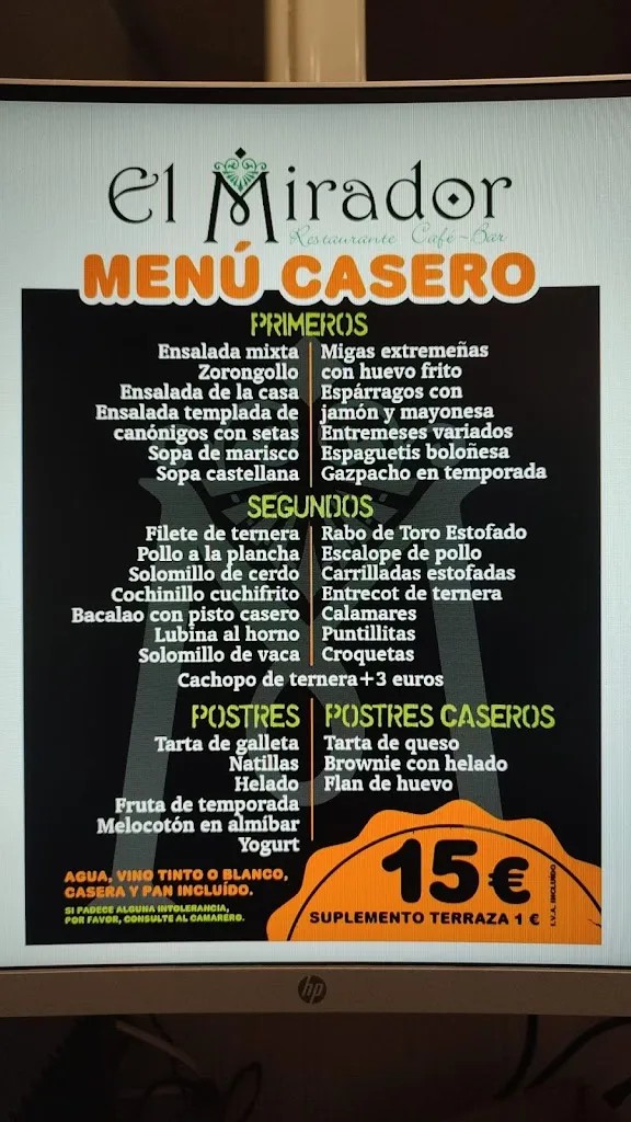 Menu_Bar El Mirador_Hervás_image_3