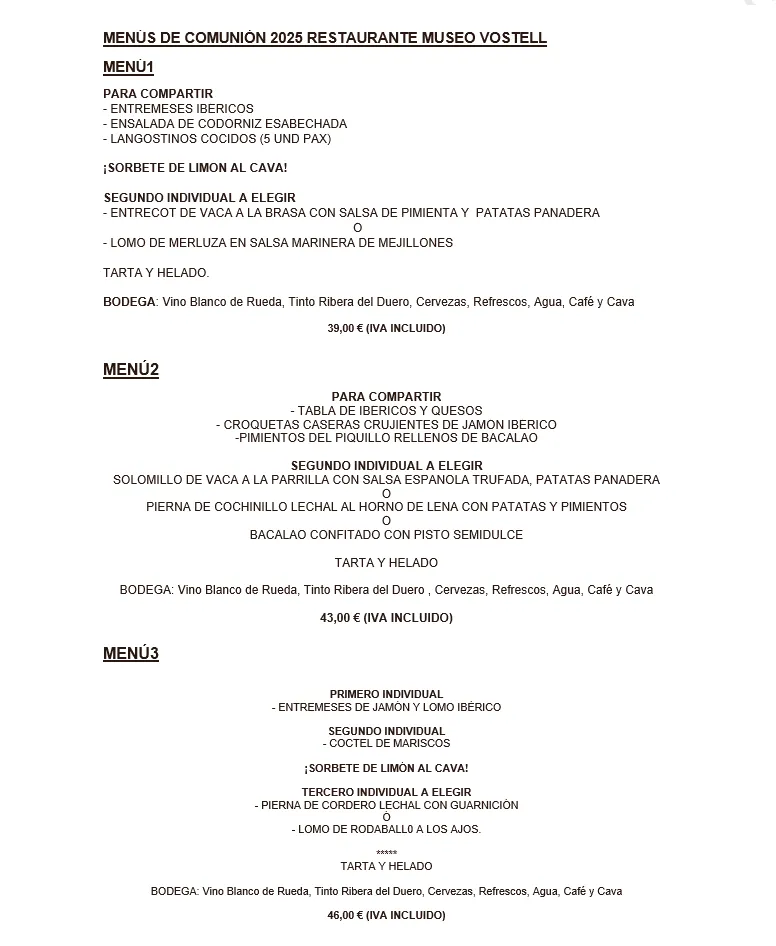 Menu_Restaurante Museo Vostell_Malpartida de Cáceres_image_1