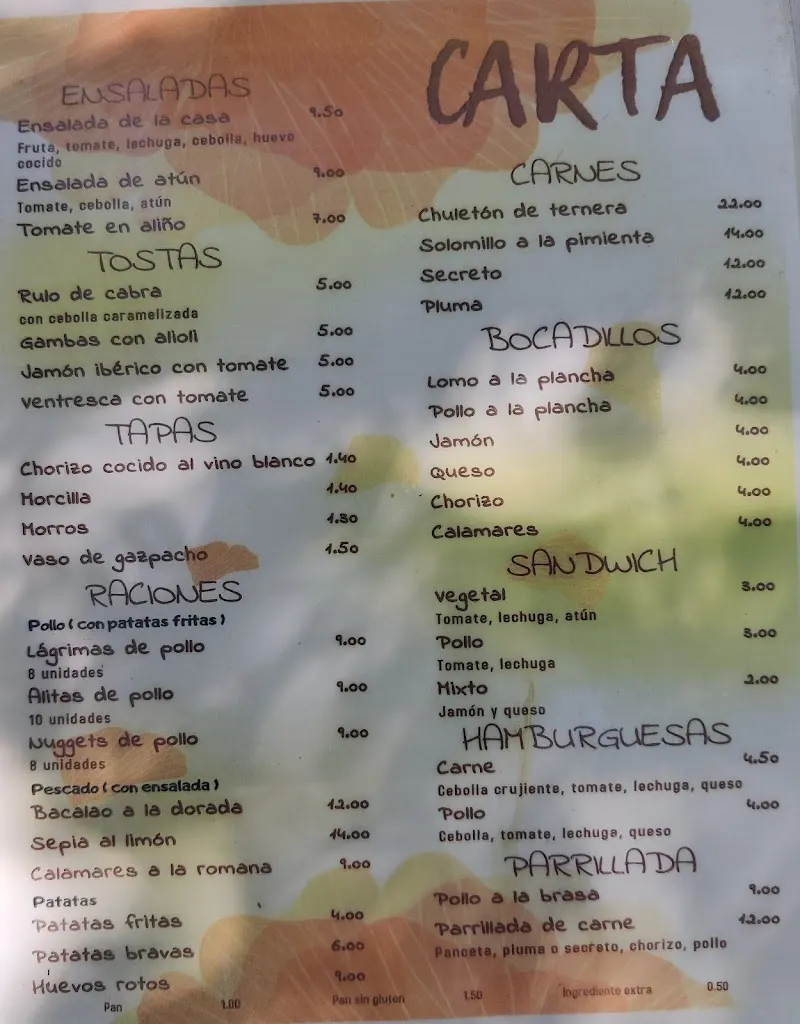 Menu_Bar Restaurante Piscina Malpartida de Cáceres_Malpartida de Cáceres_image_3