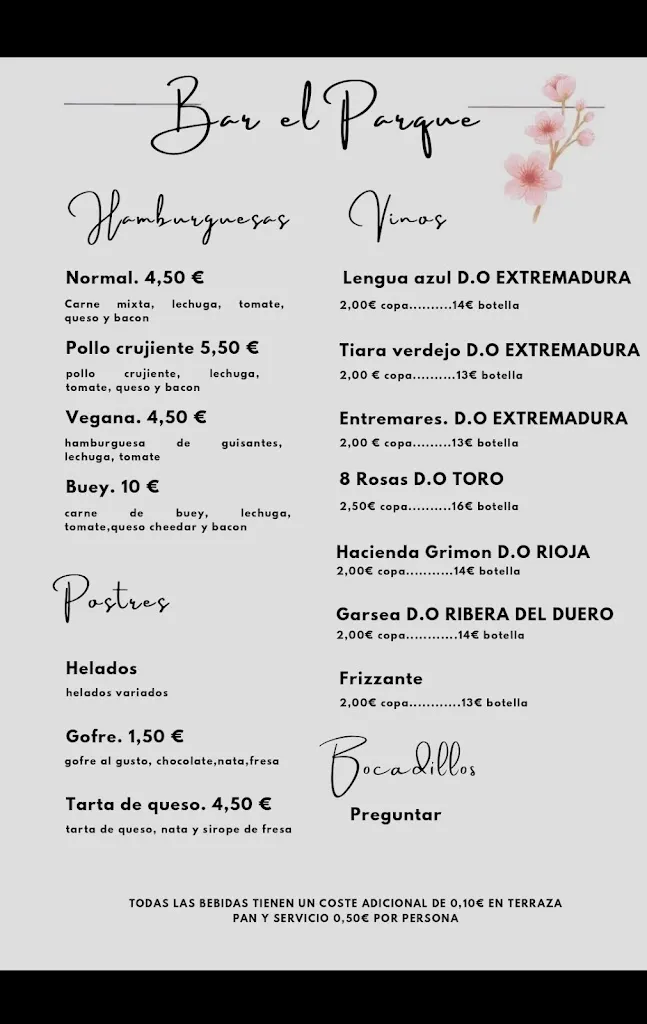 Menu_Bar El Parque_Mohedas de Granadilla_image_2