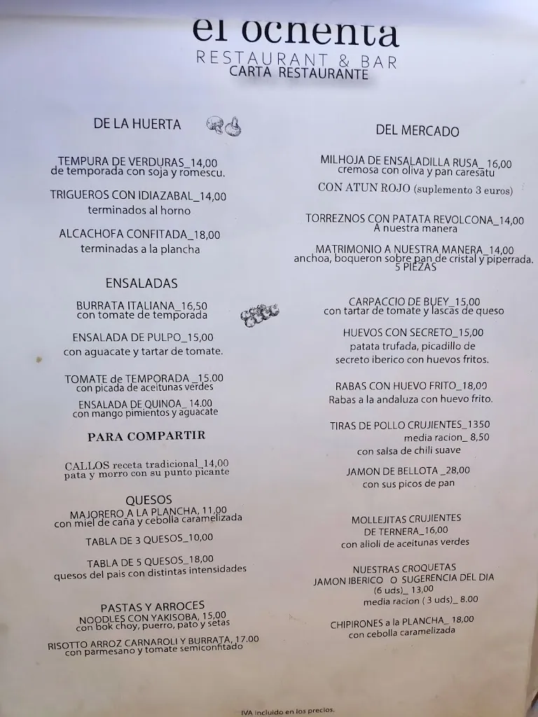 Menü_Restaurante El Ochenta Majadahonda_Majadas_Bild_2