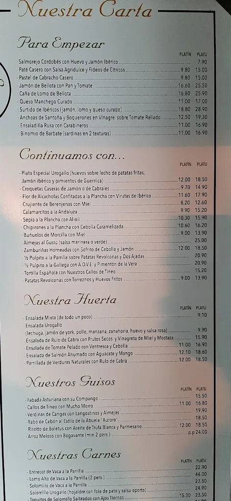 Menu_El Urogallo I Restaurante Príncipe Pío_Majadas_image_4