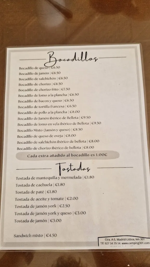 Menu_Restaurante El 301_Miajadas_immagine_1