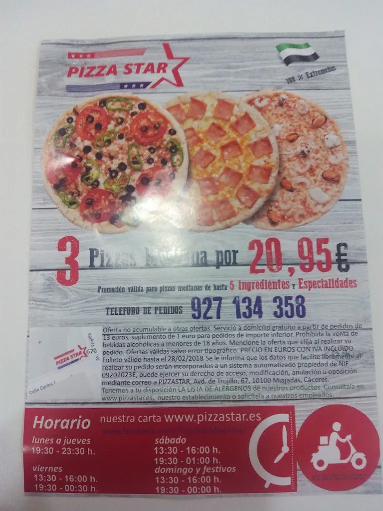 Menu_Pizza Star Miajadas_Miajadas_image_1