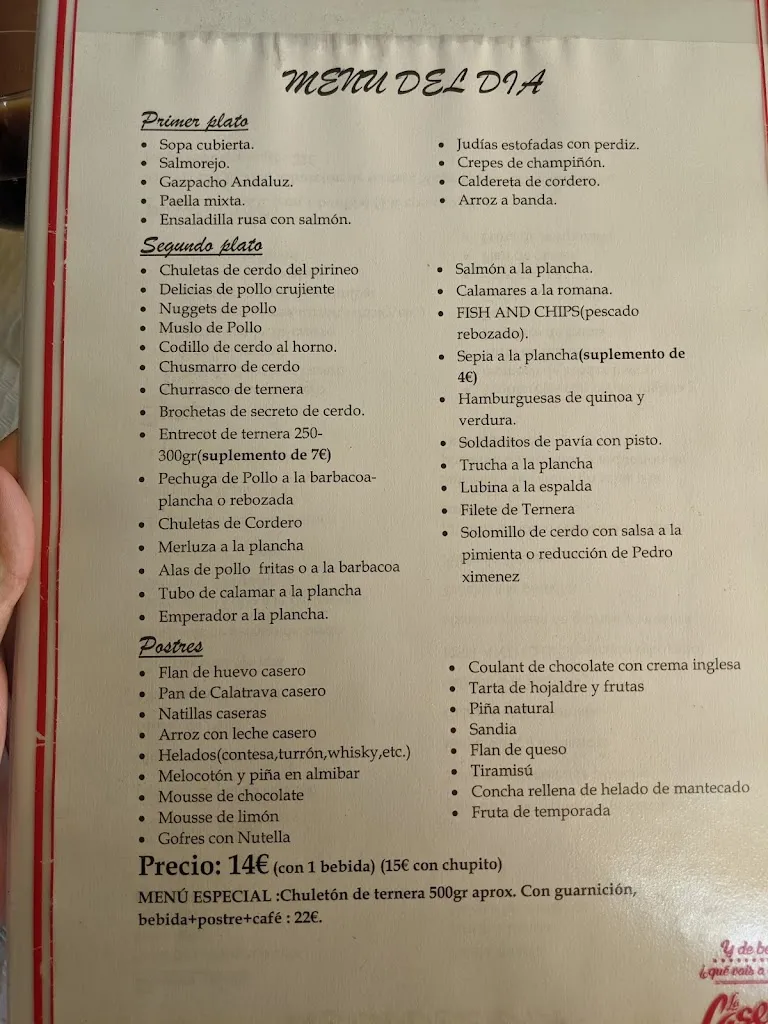 Menu_Hostal Restaurante La Paella_Balazote_immagine_3