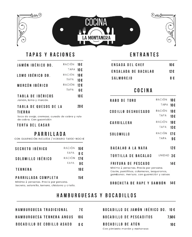 Menu_Restaurante Jardín Montanera_Montánchez_image_1