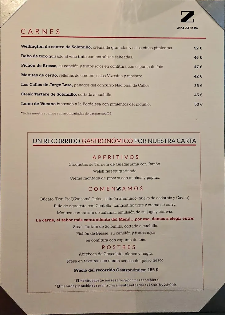 Menu_Zalacaín Restaurant_Palomero_immagine_1