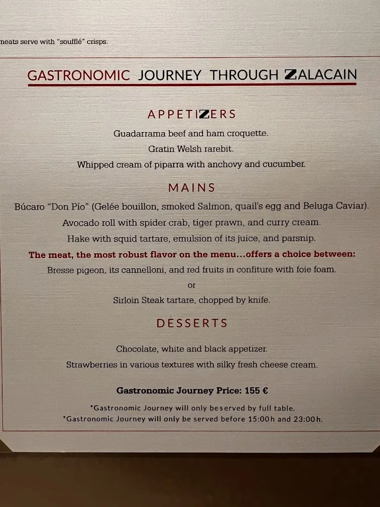 Menu_Zalacaín Restaurant_Palomero_immagine_3
