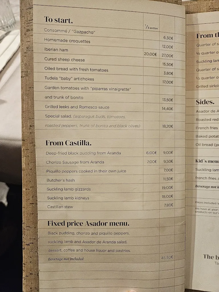 Menu_Asador de Aranda Preciados | Asador de carne Madrid_Palomero_immagine_4