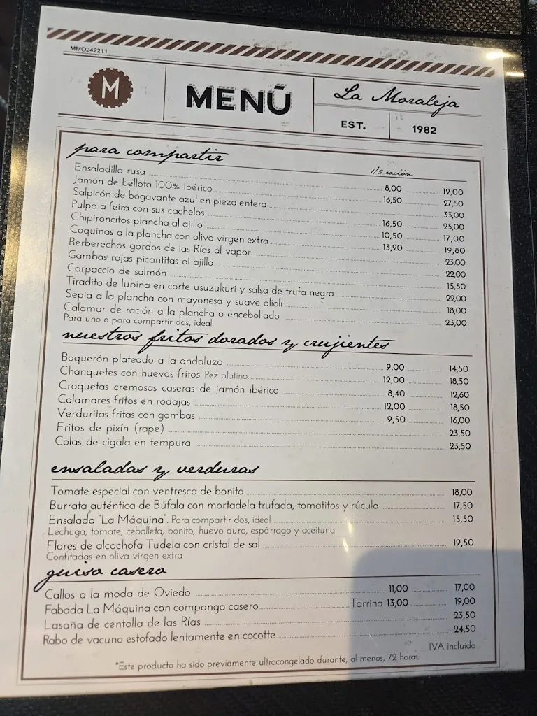 Menu_La Máquina La Moraleja_Moraleja_image_1