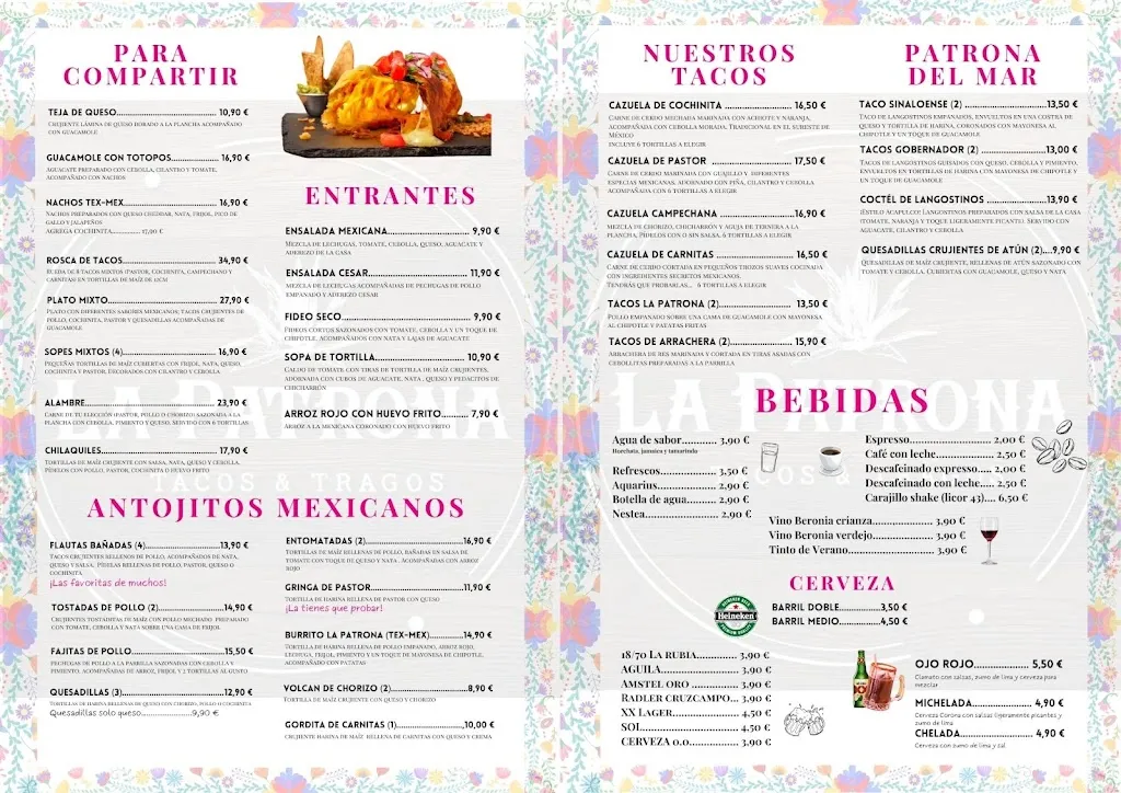 Menu_Chona La Patrona Tacos & Tragos_Moraleja_image_1