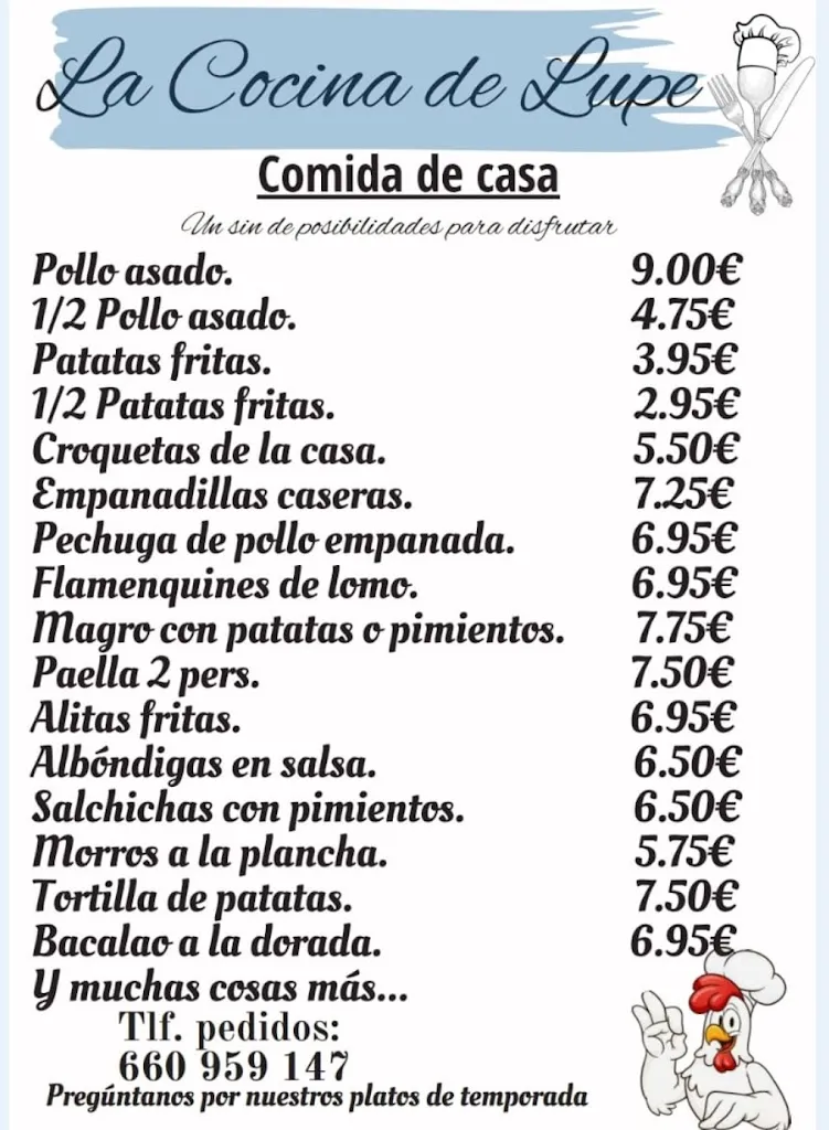 Menu_Comida para llevar en pinofranqueado la cocina de lupe_Pinofranqueado_image_1