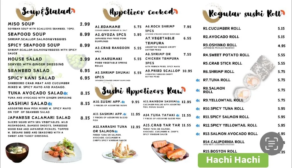 Menu_Hachi Hachi Sushi & Hibachi Portage_Portaje_image_1