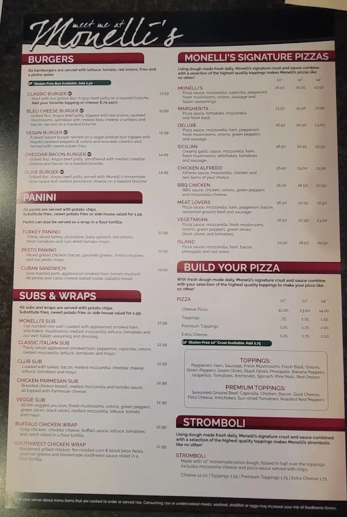 Menu_Monelli's Italian Grill & Sports Bar_Portaje_image_2