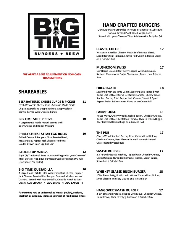 Menu_Big Time Burgers + Brew_Portaje_image_2