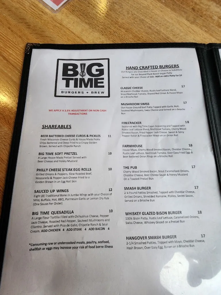 Menu_Big Time Burgers + Brew_Portaje_image_4