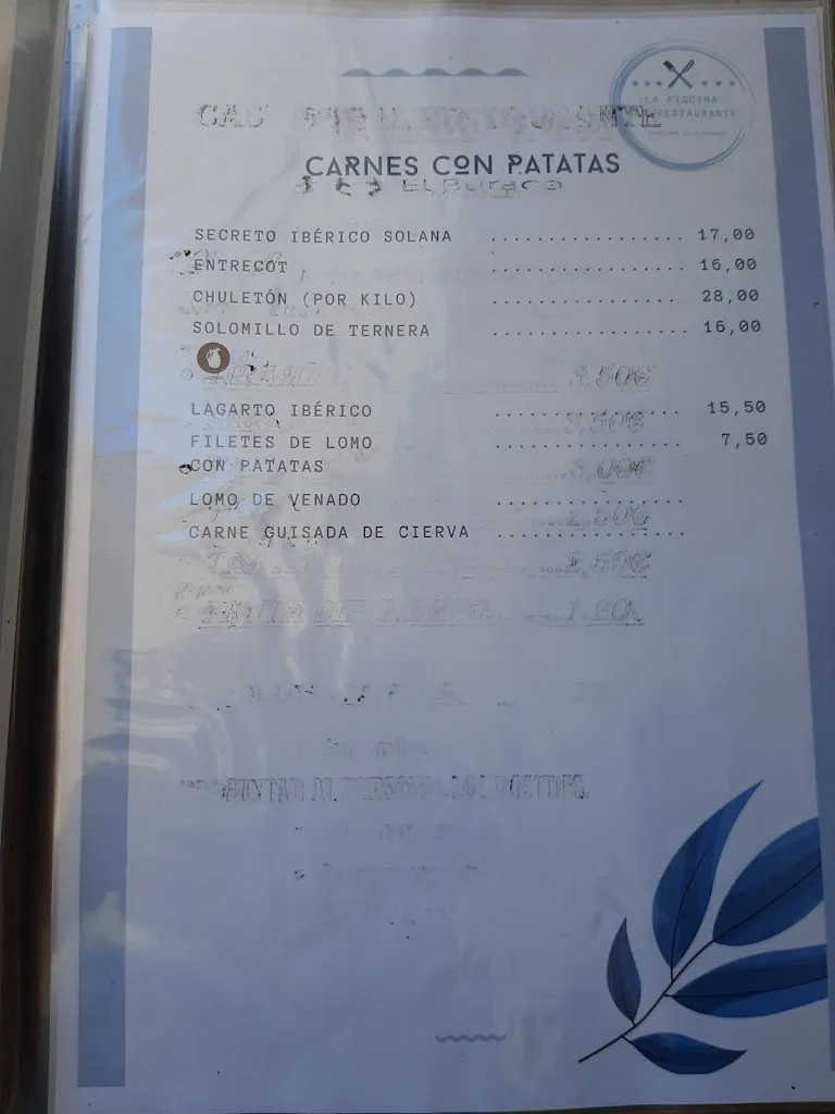 Menu_Bar Restaurante La Piscina_Santiago de Alcántara_image_4