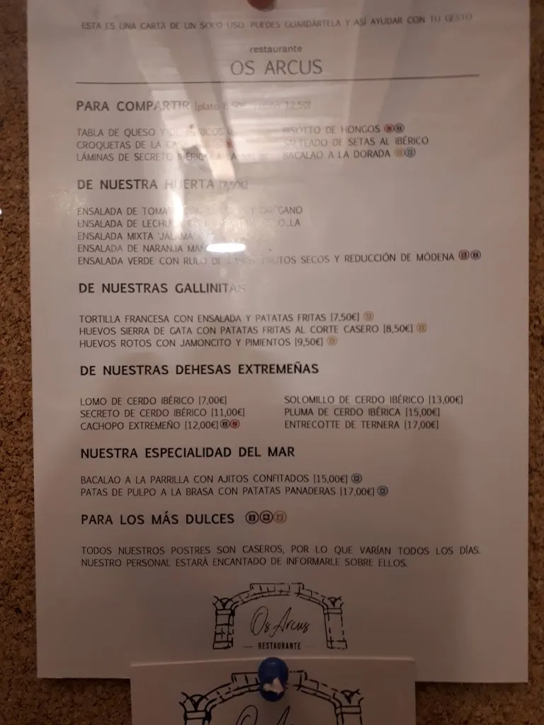 Menü_Restaurante Los ARCUS_San Martín de Trevejo_Bild_1
