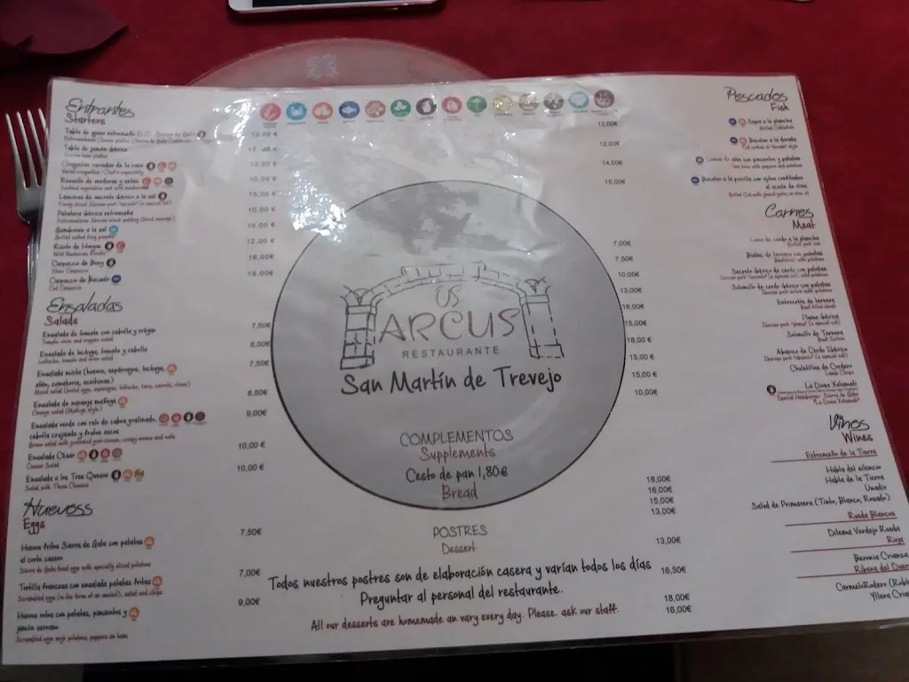 Menü_Restaurante Los ARCUS_San Martín de Trevejo_Bild_4