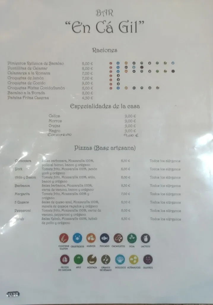 Menu_Bar En Ca Gil_San Martín de Trevejo_image_1