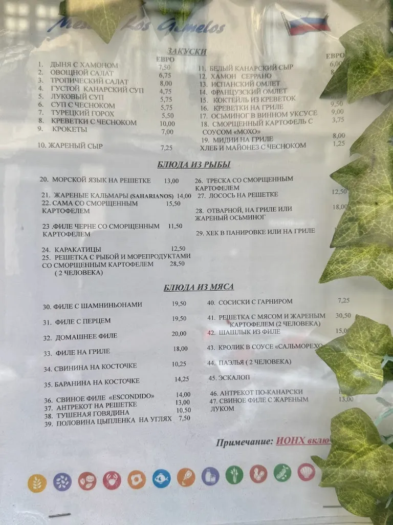 Menu_The Twins Inn_Puerto de Santa Cruz_image_1