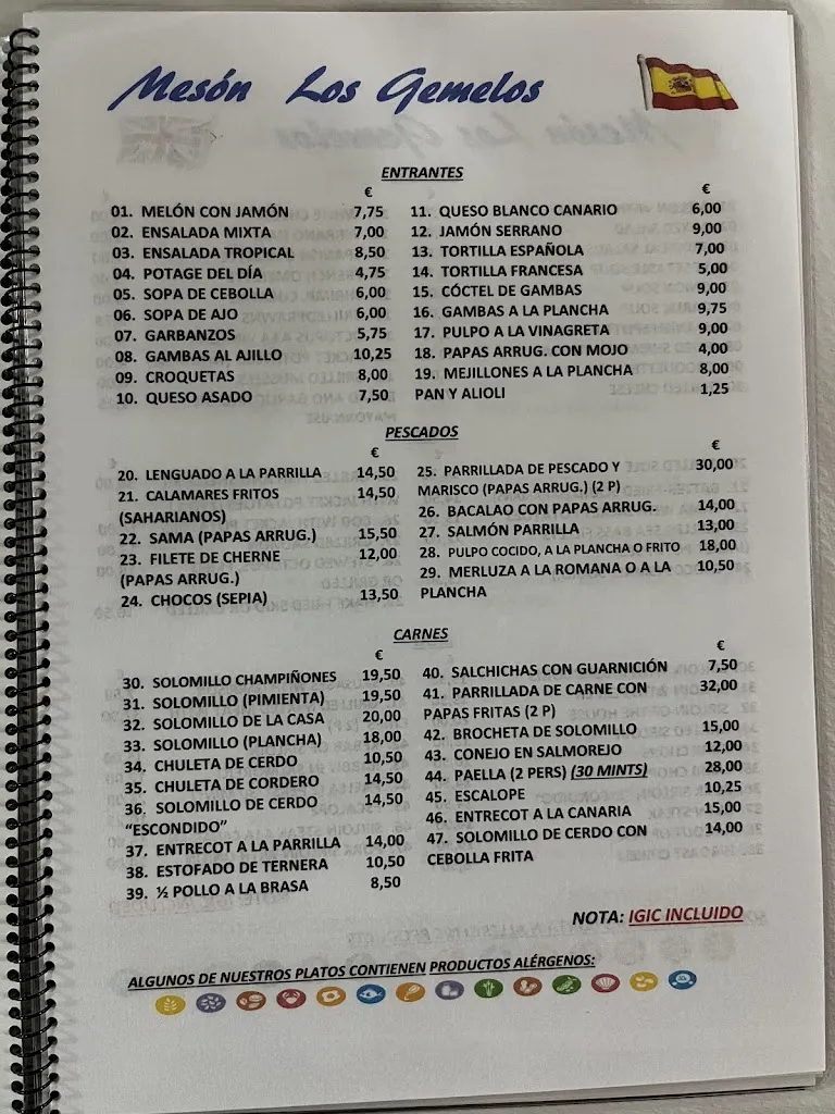 Menu_The Twins Inn_Puerto de Santa Cruz_image_3