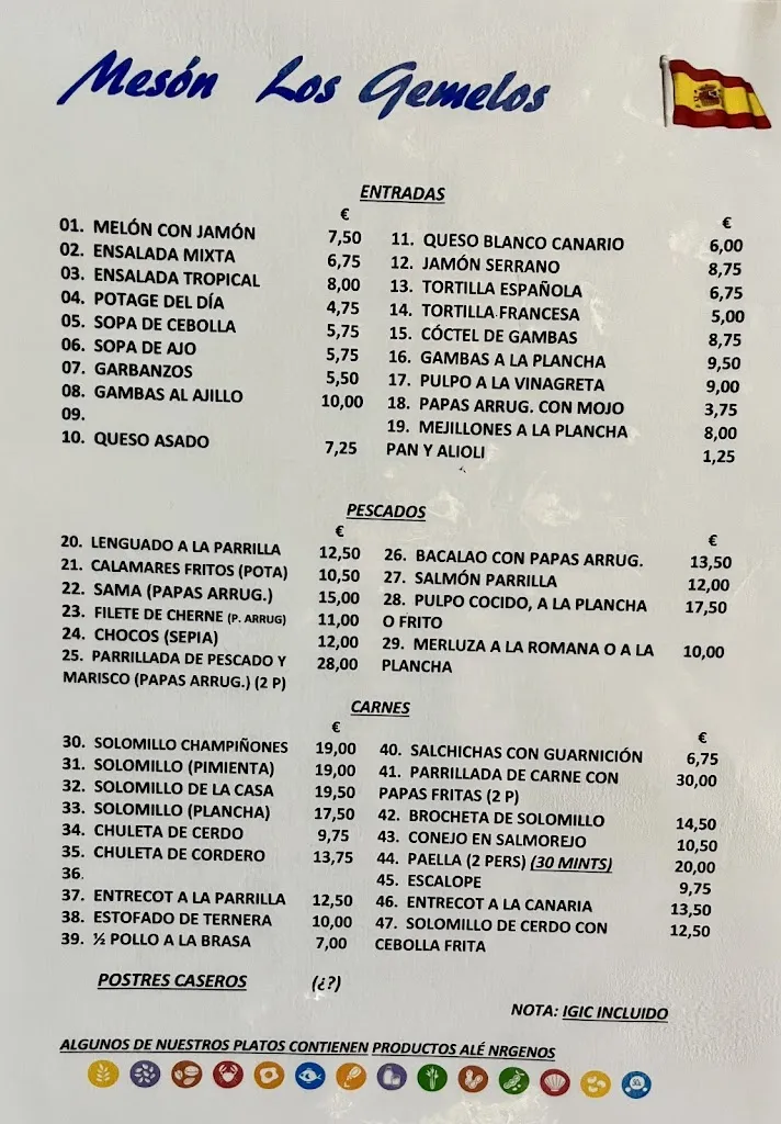 Menu_The Twins Inn_Puerto de Santa Cruz_image_4
