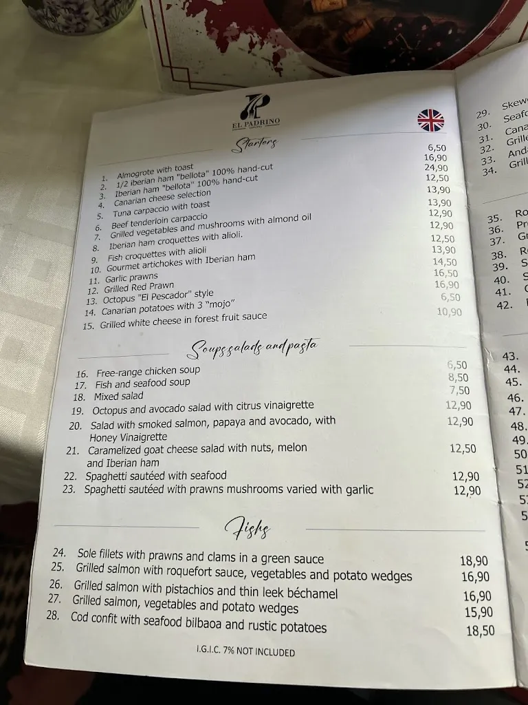 Menu_The Fisherman_Puerto de Santa Cruz_image_3