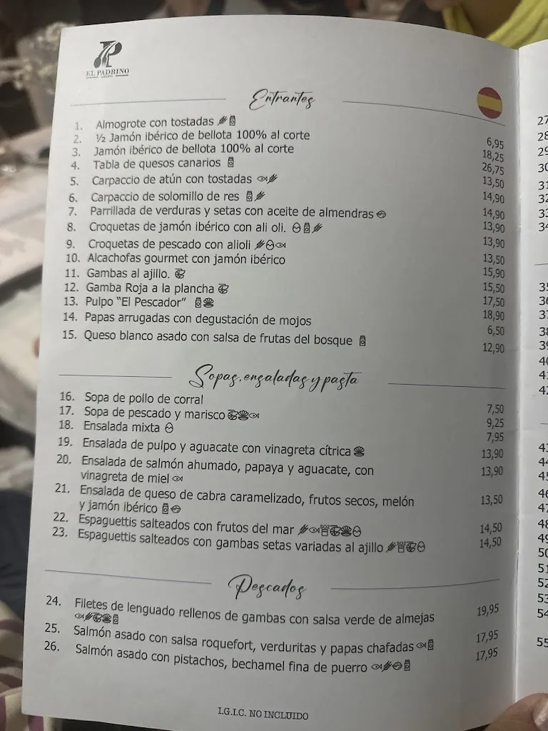 Menu_The Fisherman_Puerto de Santa Cruz_image_4