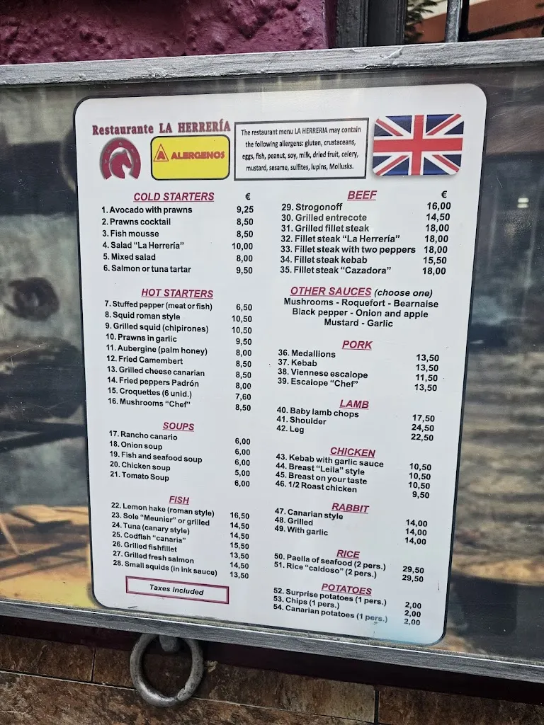 Menu_Restaurante La Herrería_Puerto de Santa Cruz_image_1