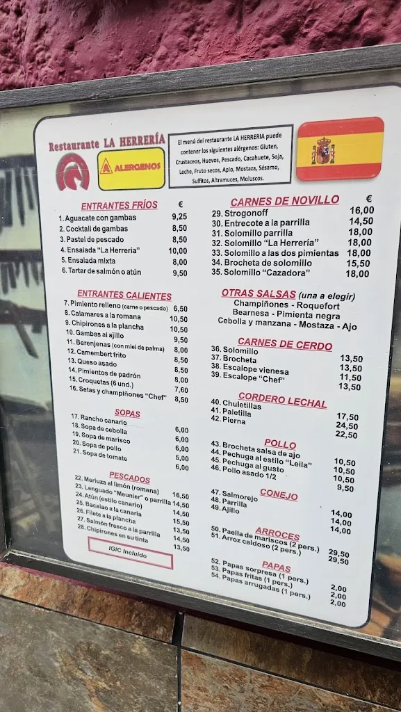 Menu_Restaurante La Herrería_Puerto de Santa Cruz_image_2